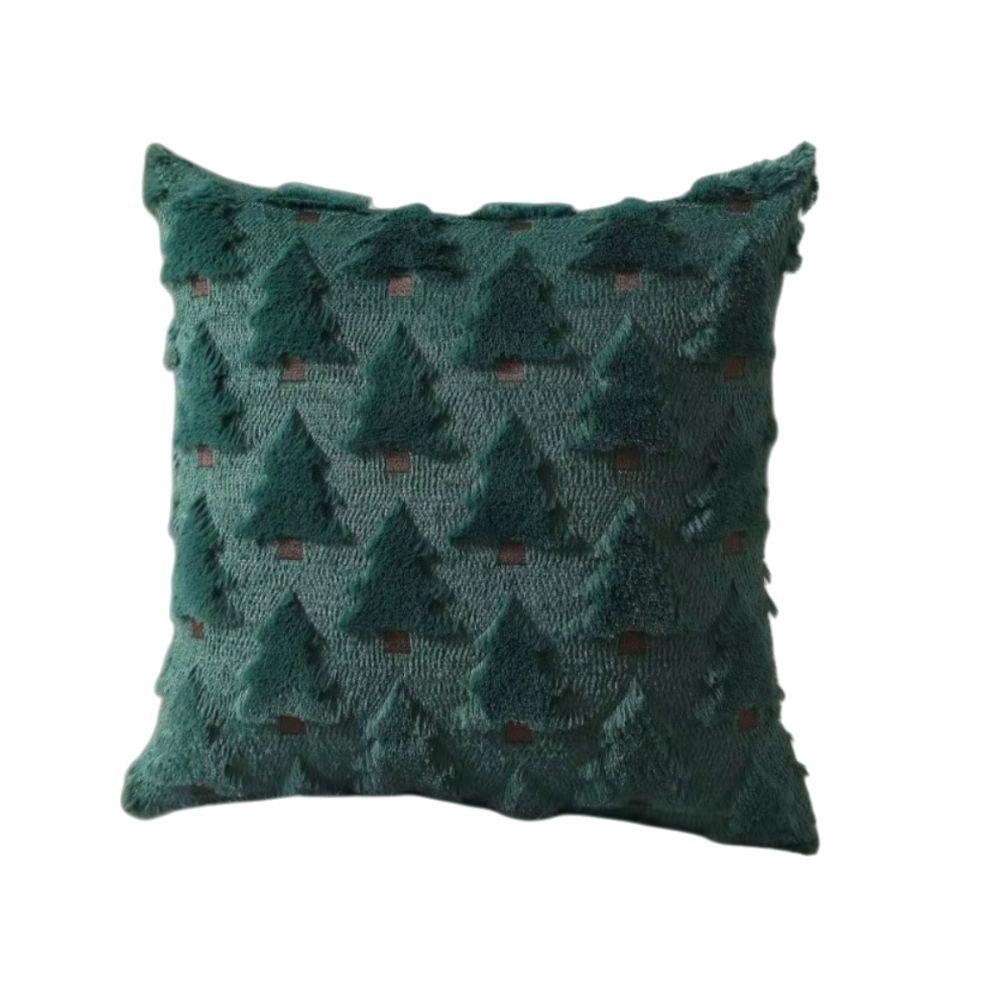 New Christmas Throw Cushion Case Square 18x18in Sofa Cushion Cover Xmas Tree Pattern Soft Pillow Cover Living Room Decor