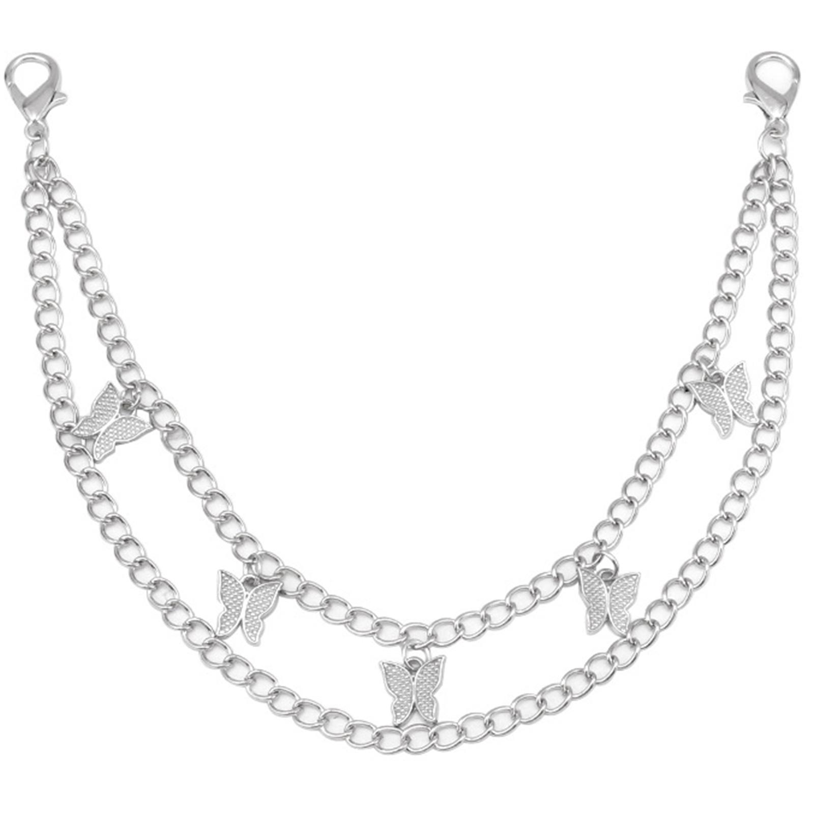 

Нежная цепочка для обуви в стиле панк, цепочка для обуви, браслет для брюк унисекс, классная эстетичная цепочка для повседневной носки и вечеринок A