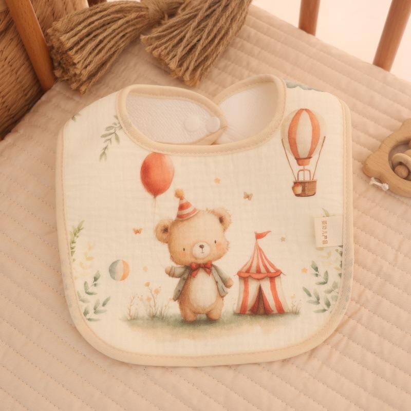 New Gauze U-shaped Baby Bibs Cute 6 Layers Cotton Saliva Towel Newborn Burp Cloths Bandana Scarf for Boy Girl Feeding Drool Bib