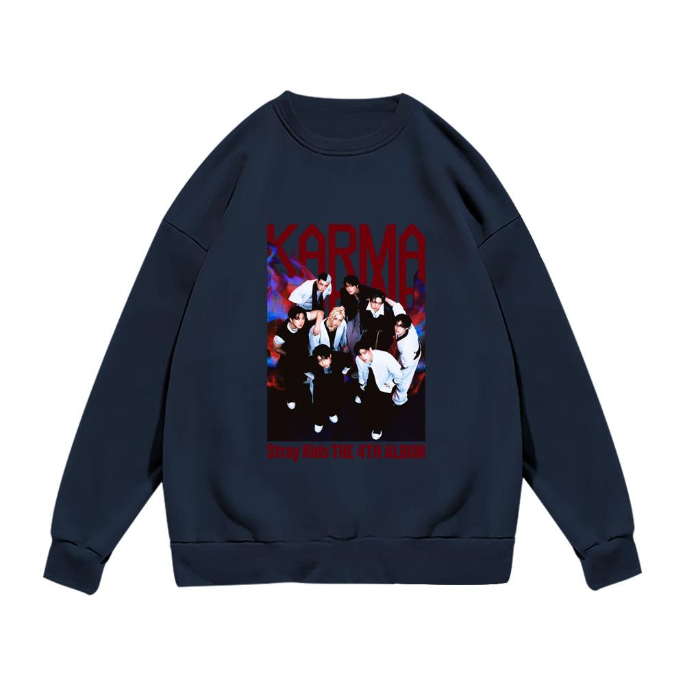 Stray Kids KARMA 4th Album Sweatshirt Kpop Merchandise Unisex Casual Long Sleeve Pullover Fan Apparel Fashion Oversized Crewneck Tops