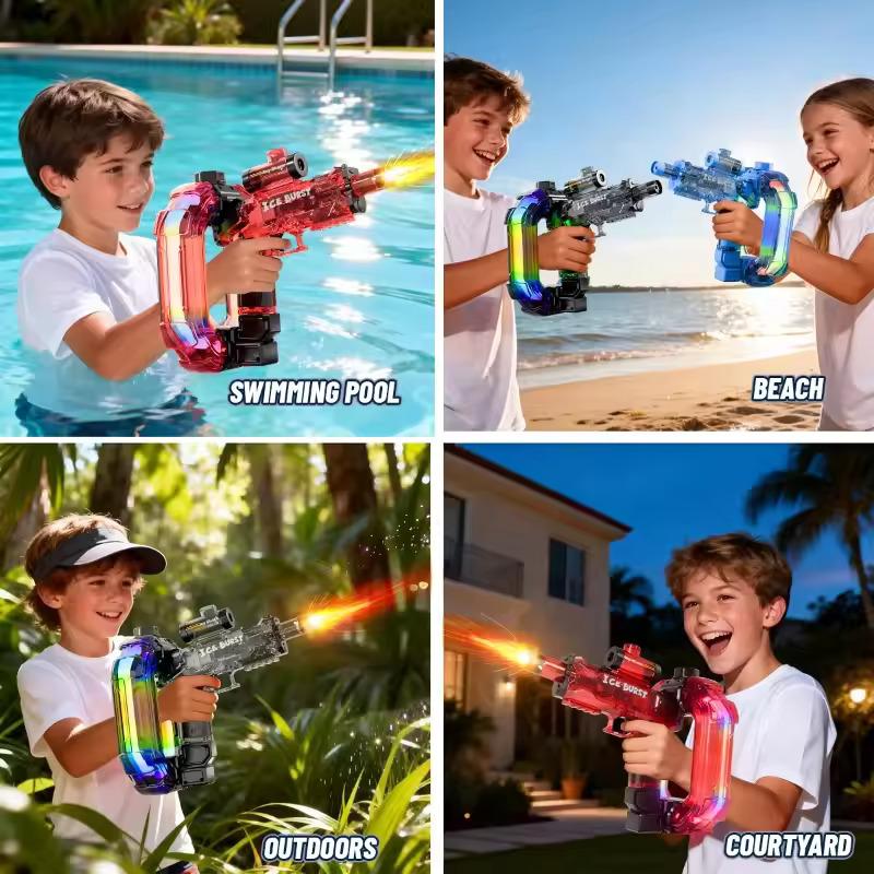 New Outdoor Summer Pool Party Water Gun Toys Water Fun Shooting Game Large Capacity Ring Multi Function Electric Water Gun Toys