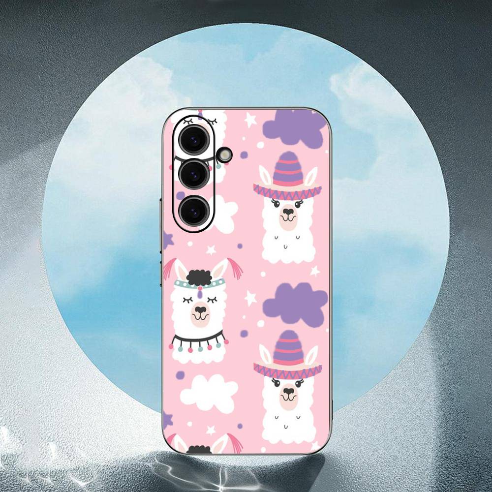 Lama Llama Alpacas Animal For Samsung Galaxy S25 S24 S23 Ultra S22 S21 Plus S20 Black Soft Silicone Protective Case