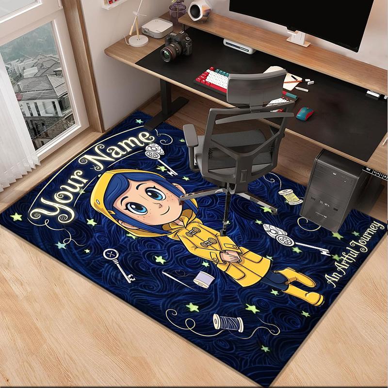 Custom NameMystery Coraline's World Carpet, Indoor Rug, Chair Rug, Living Rooms, Doormat Made From Polyester Home Decor Birthday Christmas Gifts