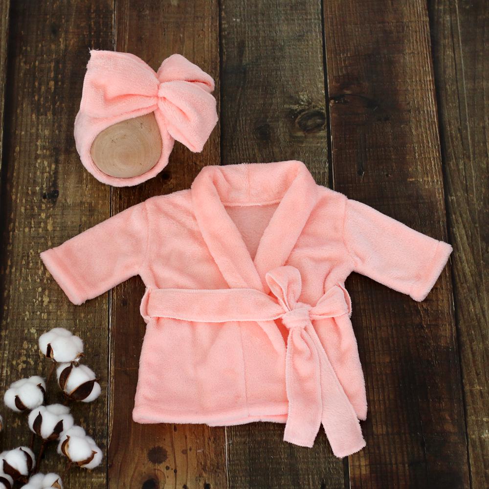 Newborn Bathrobe Baby Pajamas Photo Shoot Costume Set for Boys and Girls
