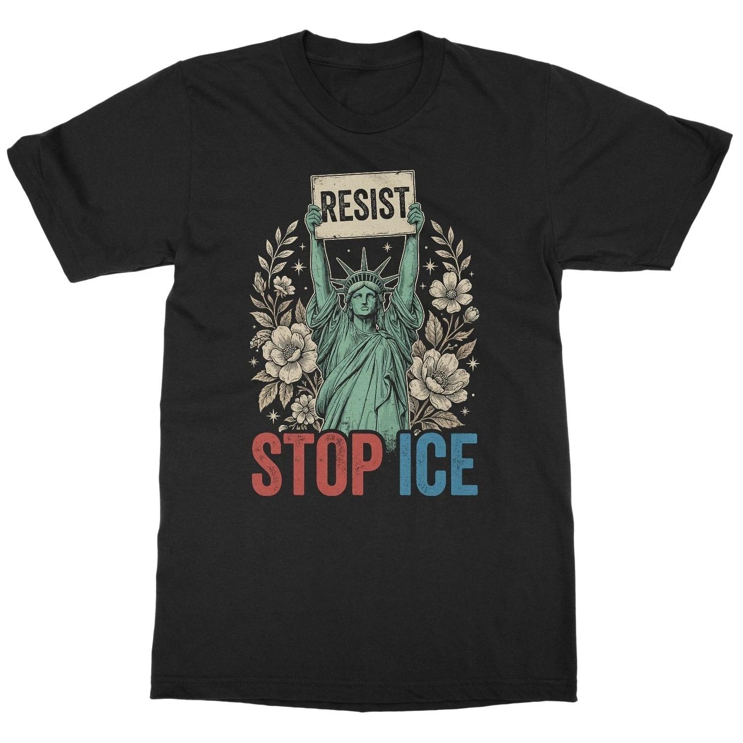 Lady Liberty Resist Stop Ice - Anti-Ice Protest Unisex T shirt S