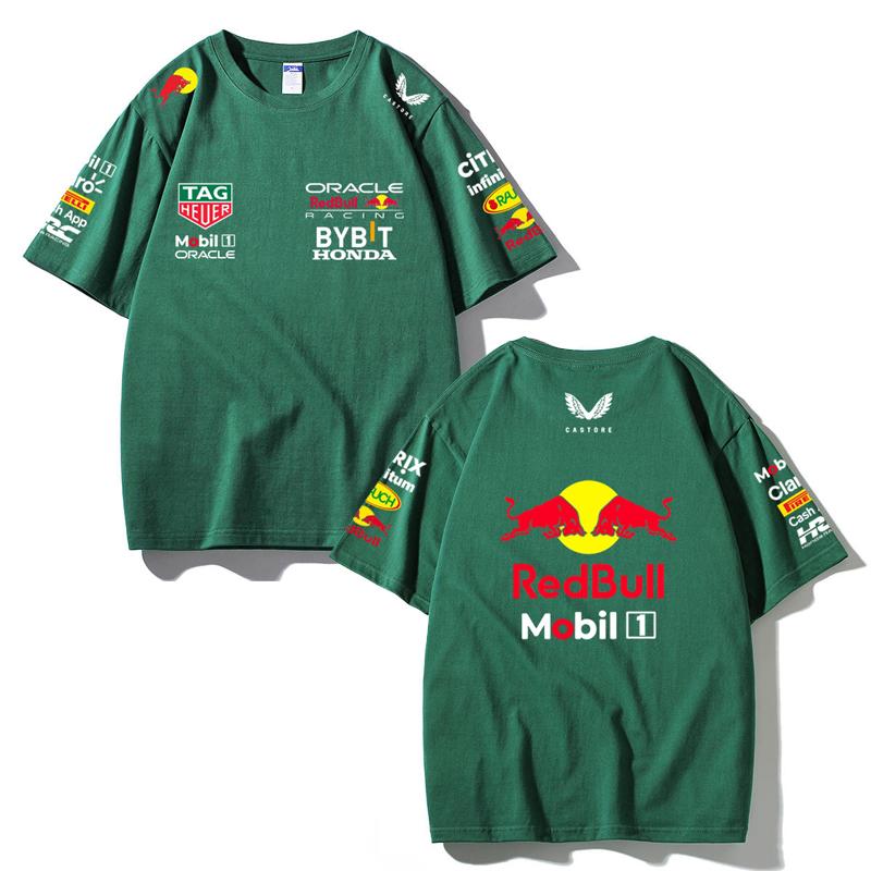 Red Bull Racing F1 Team T-Shirt Oracle Honda Bybit Print Oversized Men Women Casual Cotton Tee