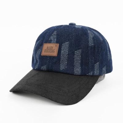 CAPTEN Schwarze zurückgezogene Denim Feuerball Kappe [BK15UCW007]