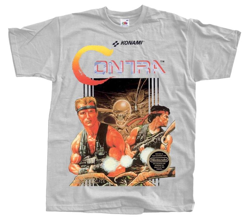 CONTRA BOX COVER NES game T SHIRT GREY ALL SIZES S-5XL M