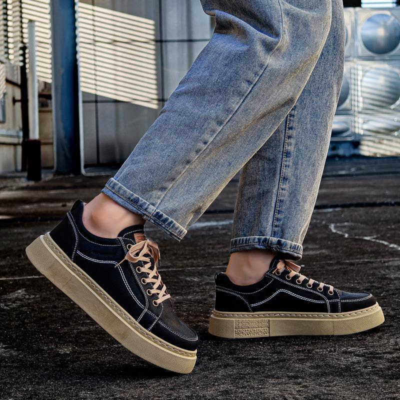 New Men's Classic Fashion Low Top Thick Sole Skateboarding Shoes Comfortable Soft Sole Basketball  Sneakers