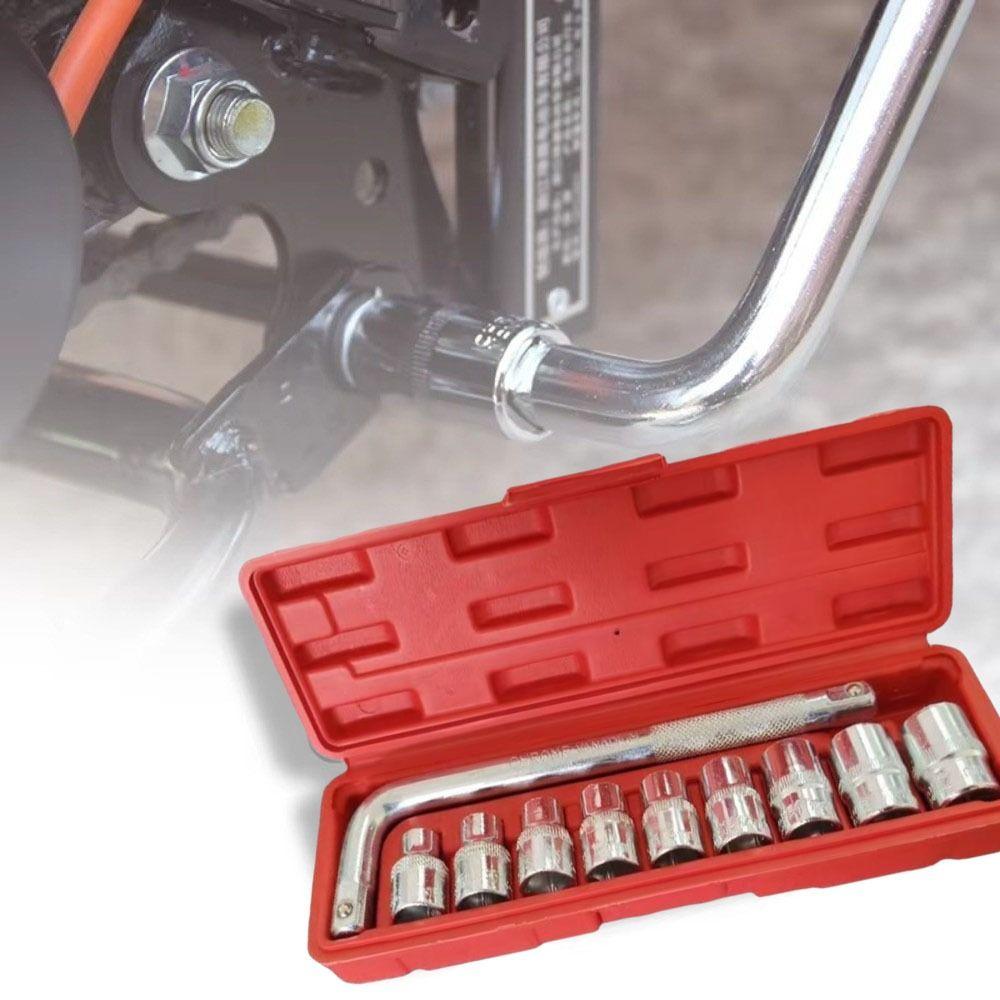 10pcs Lug Nut Wrench Repairing Tool Set Change Pry Bar Socket Spanner Tool  Motorcycle Repair