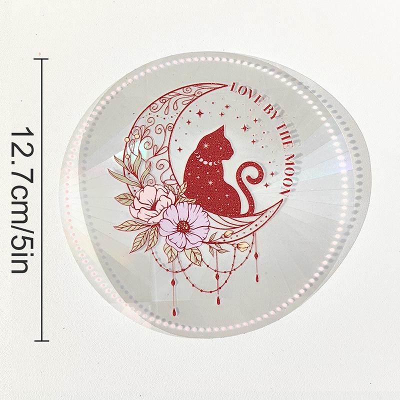 Sonnenfänger PVC Selbstklebende Glasfensteraufkleber Katze Motte Energie Sonnenfänger Tapete Regenbogenprismen Aufkleber Sonnenlicht Abziehbilder