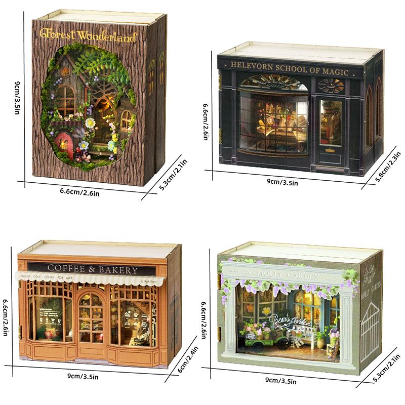 DIY Miniatur Puppenhaus 3D Puzzle Kleines Haus Montage Bau Modellbausatz Spielzeug Zuhause Mit Möbeln Beleuchtung Holzhandwerk Geschenke