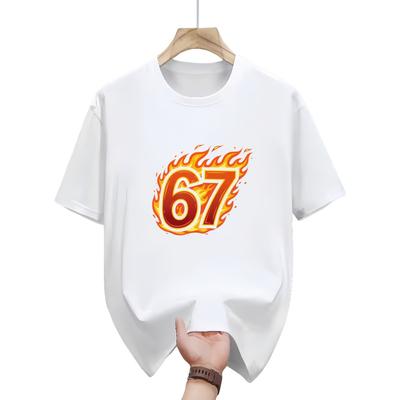 T-shirts graphiques 67 chiffres pour hommes et femmes hauts à col rond été décontractés quotidiens sportifs à la mode et polyvalents