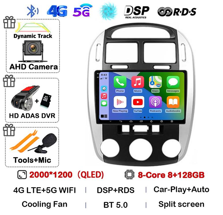 Android 14 Car Radio For Kia Cerato 2004 - 2008 Multimedia Video Player Navigation GPS Carplay Auto WIFI 360 Camera Audio Stereo