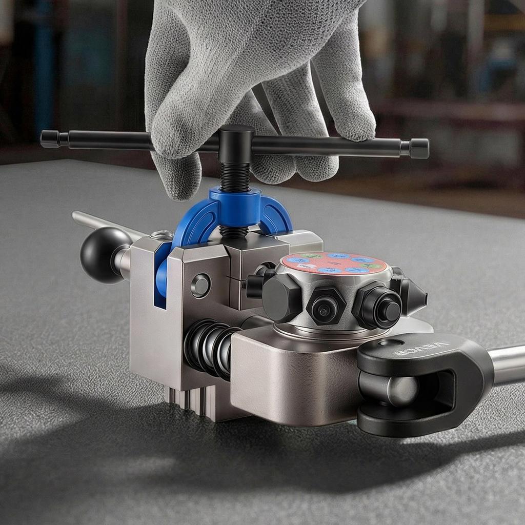 Professional Brake Line Flaring Tool, 45 & 37 Degree Double Flare Bubble Flare Tool Kit for 4.76mm, 6.35mm, 7.94mm, 9.52mm Copper Aluminum Thin Steel