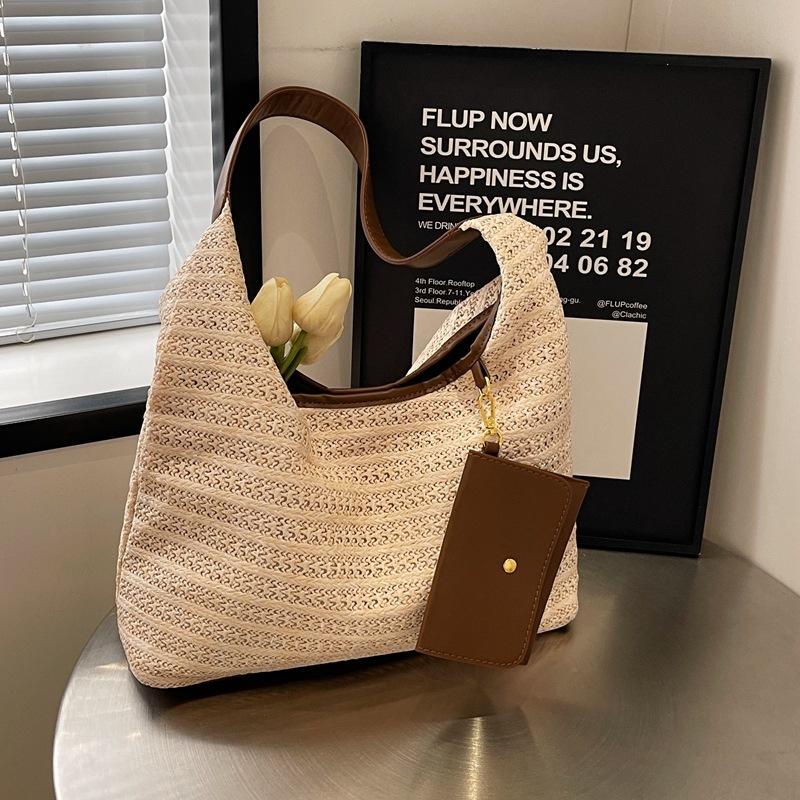 

Женская плетеная соломенная сумка на плечо пляжная сумка для отпуска мода для мам