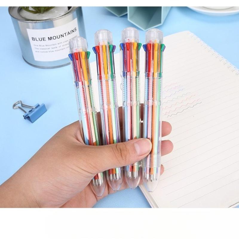 1Pc Color Ballpoint Pen Multicolor Stationery School Office 0.5mm Gel Pen Supplies Teacher Nurse Creativ To School Gifts During The Back To