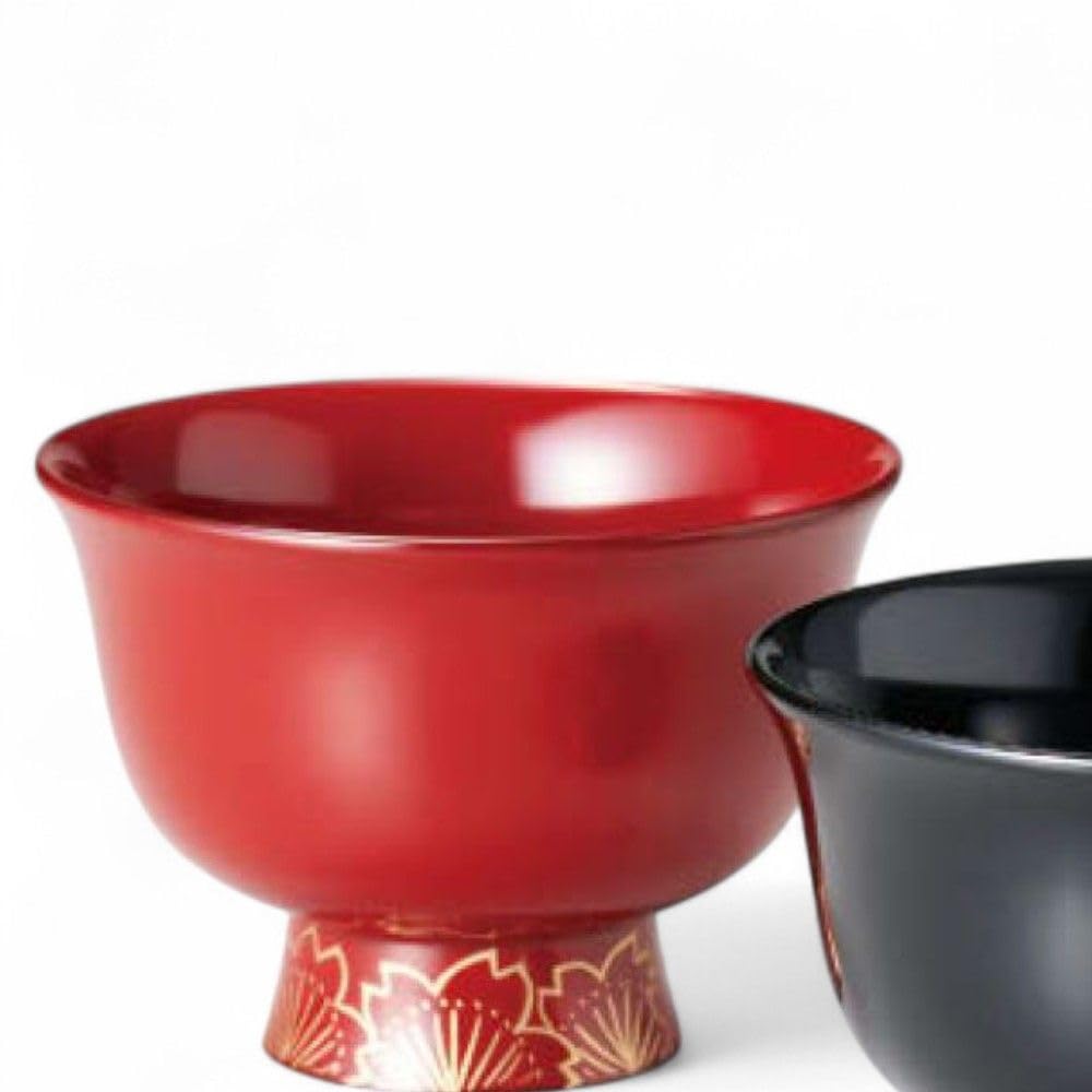 Set mit 2 Lackschalen, hergestellt von J-kitchens, handbemalt, Japan, PID-528947