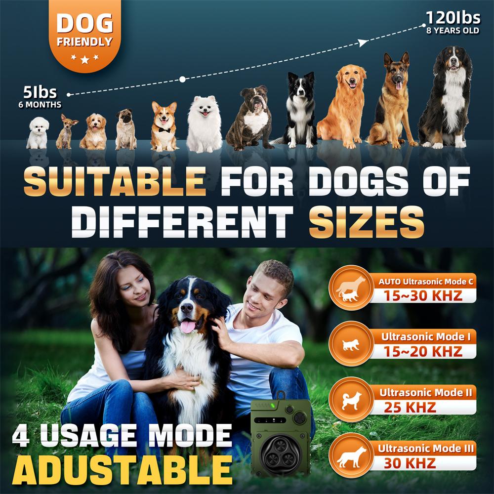 Automatic Ultrasonic Dog Anti-Bark Device Rechargeable High Power Indoor & Outdoor Dog Barking Stopper Repeller Bark Repellent