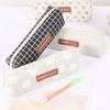Korean Style Octagonal Plaid Canvas Pencil Case