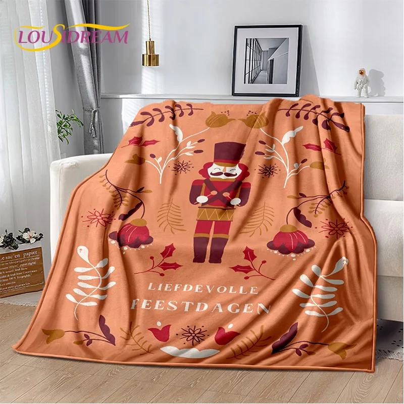 Nutcracker Christmas Tree Cartoon Fairy Tales Blanket,Soft Throw Blanket for Home Bedroom Bed Sofa Picnic Travel Cover Girl Gift