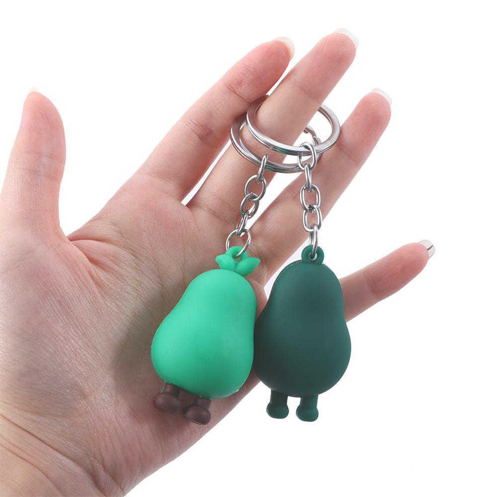 Jewelry Doll Key Ring Couple Key Rings Smiling Avocado Simulated Fruit 3D Keychain Avocado Keychain