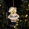 Electroplated Finish Christmas Bear Ornament Glitter Coated Xmas Tree Charm  Window Display