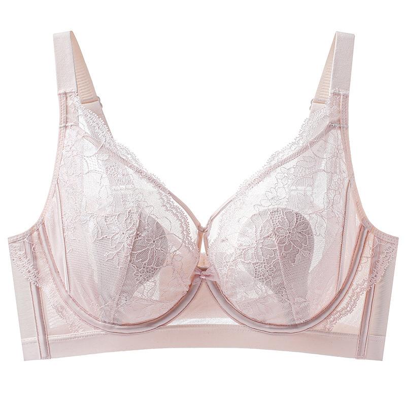French Lace Crystal Cup Rabbit Ear Bra Soft Steel Ring Adjustment Sexy Push-up Ultra-thin Large Chest Small Underwear