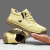 Women Sports Shoes 2026 New Outdoor Hiking Flat Bottomed Comfortable Casual Driving Shoes Soft Sole Zipper Fashion Leather Shoes