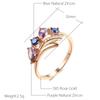 Trend  Rose Gold Color Bride Wedding Rings For Women Shiny Mix Natural Zircon Daily Fine Jewelry Crystal Gift
