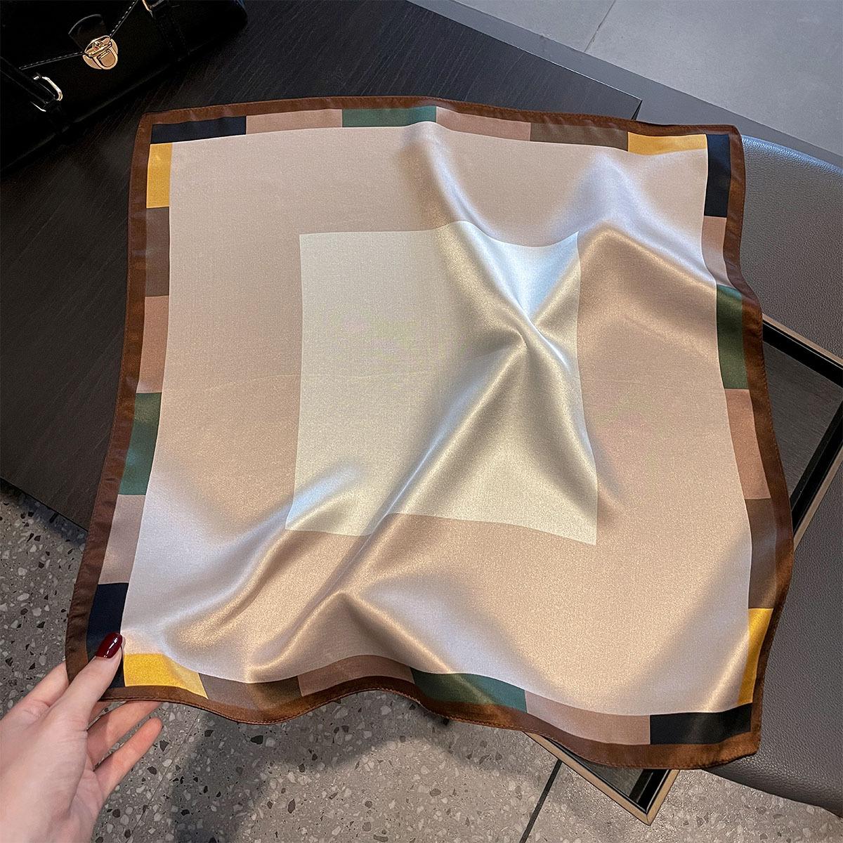 

100% Silk Scarf Women Neck Hair Foulard Square Hijab Scarves Bandana New Wrap Kerchief Mulberry Spring Headband Shawls Real Silk 53x53cm