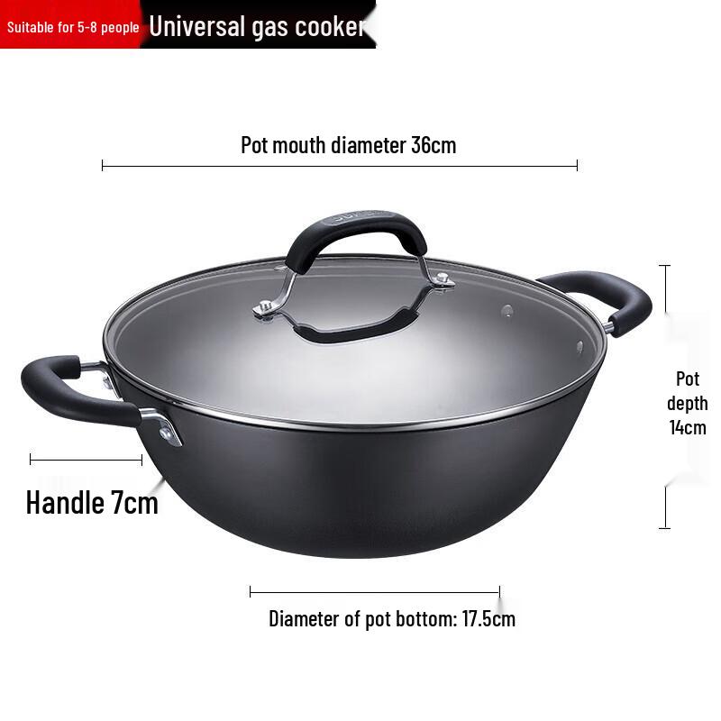 SUPOR 36cm Cast Iron Wok