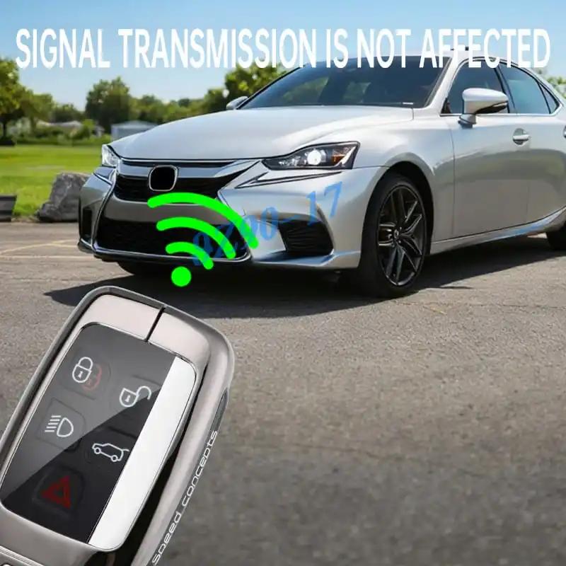 Metal Carbon Fiber Car Key Fob Case Cover Keychain For Land Range Rover Sport Evoque Velar Discovery 4 Lr4 Jaguar Xe Xf Xj