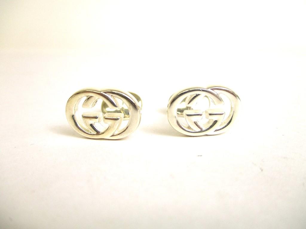 Manșete autentice GUCCI interlocking G Starling Silver Ag925 Manșete #9965 Reconditionate