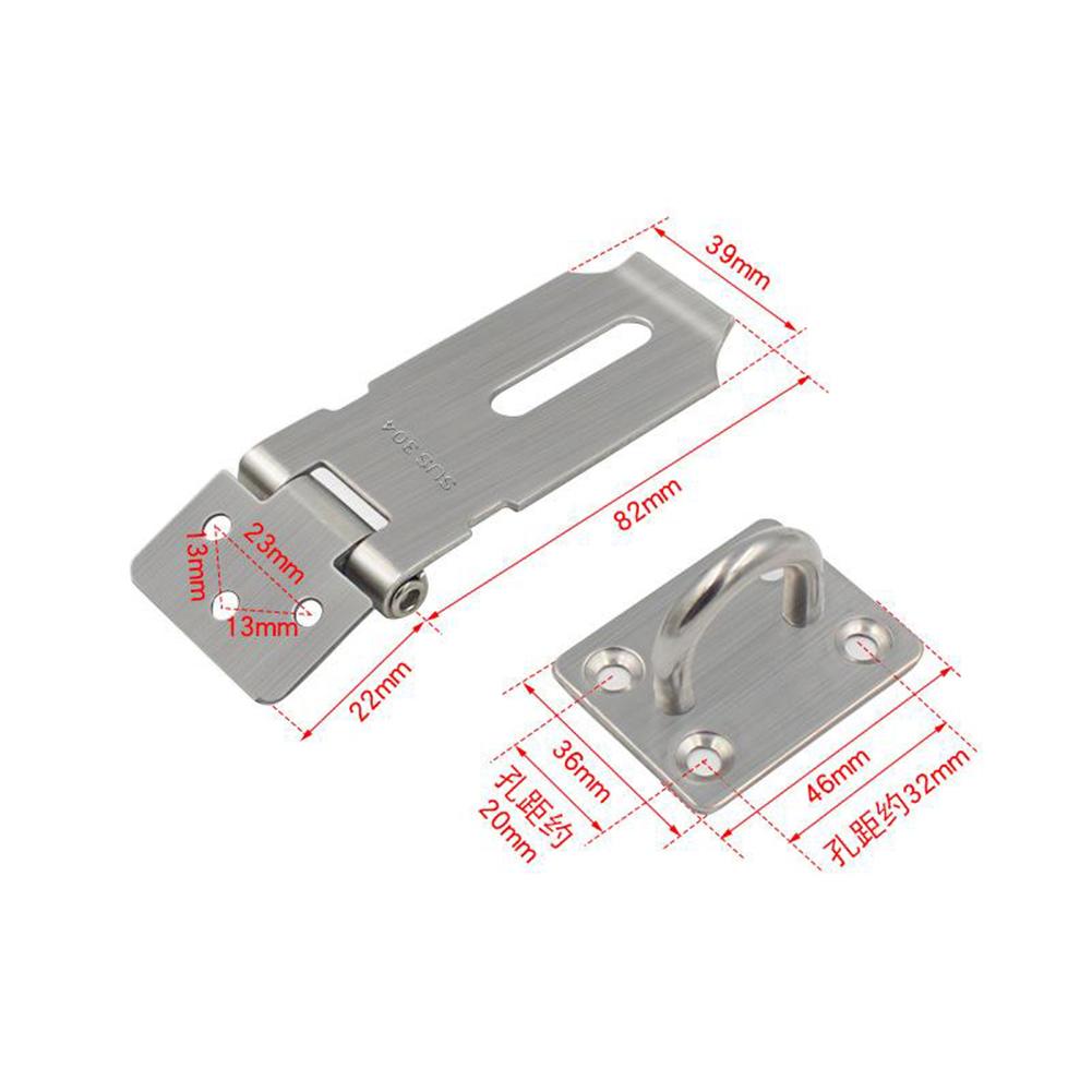 1Pc Padlock Hasp Door Clasp Lock W/ Mounting Screws Stainless Steel Burglar-proof Spare Tools For Door Cabinet Box Drawer