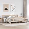 VidaXL Bed Frames with Headboard 180x200 Cm Solid Pine Wood, Bed, Solid Wood Bed Frame, Bedroom Furniture At 3306859