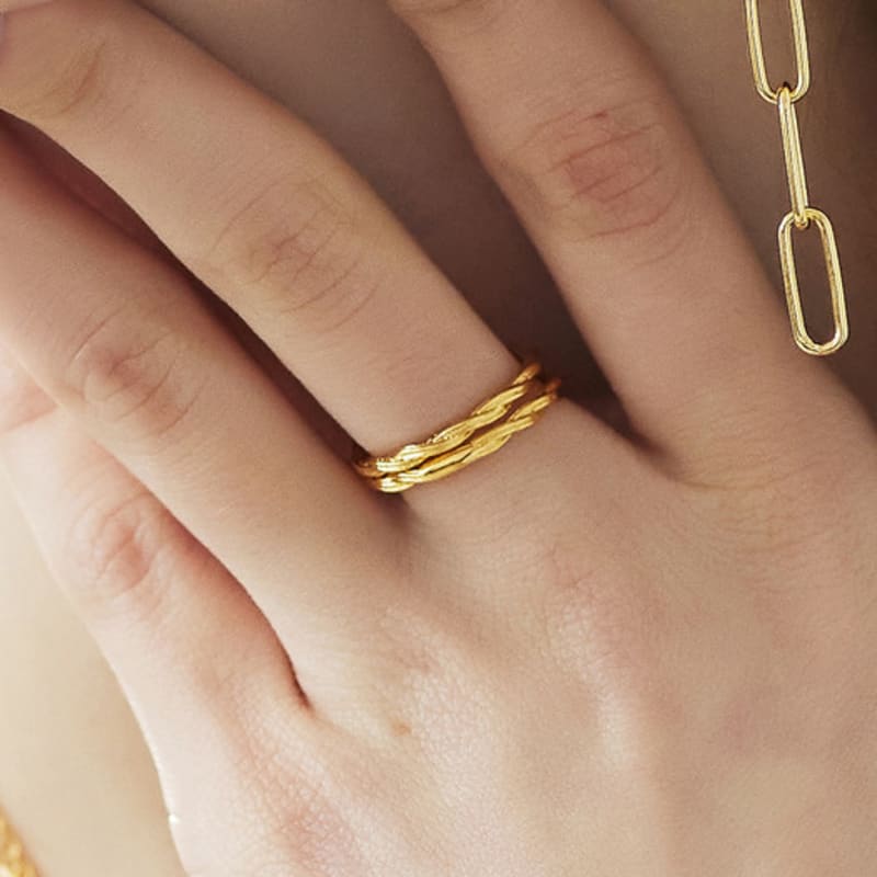 ENOUGHLIP Trendy Sterling Silver Ring