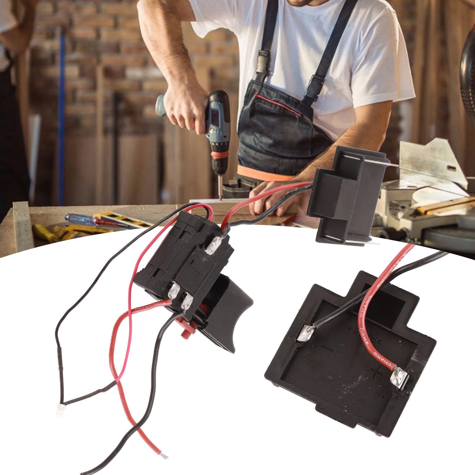 Interrupteur à gâchette pour perceuse électrique réglable en vitesse CW CCW Noir 7,2 V‑24 V CC