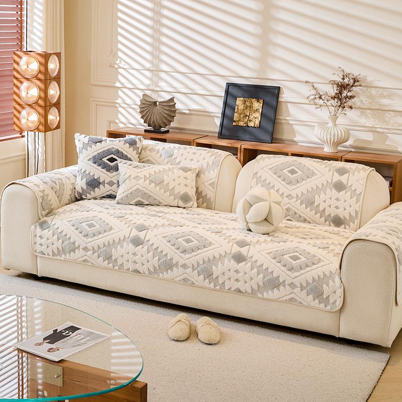 Bohemian Shu Cotton Velvet Sofa Cover – Anti-Scratch, Universal Style