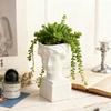 Elegant British Girl Flowerpot Green Potted Plants Container Home Courtyard Garden Sculpture Decoration Ornament Gift