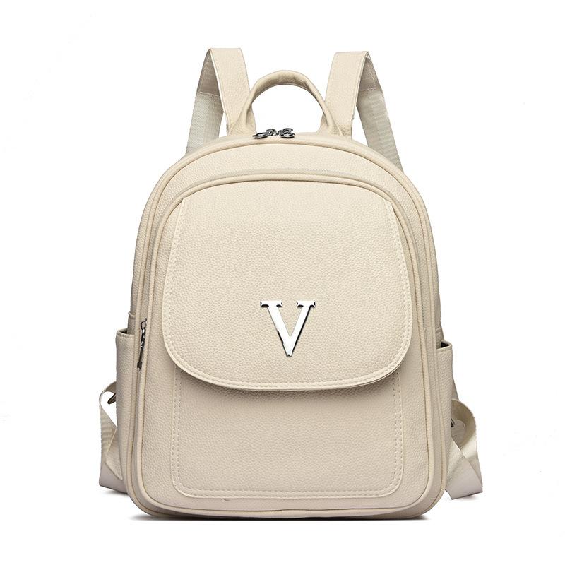 

Женский маленький рюкзак водонепроницаемая многофункциональная сумка через плечо бежевый