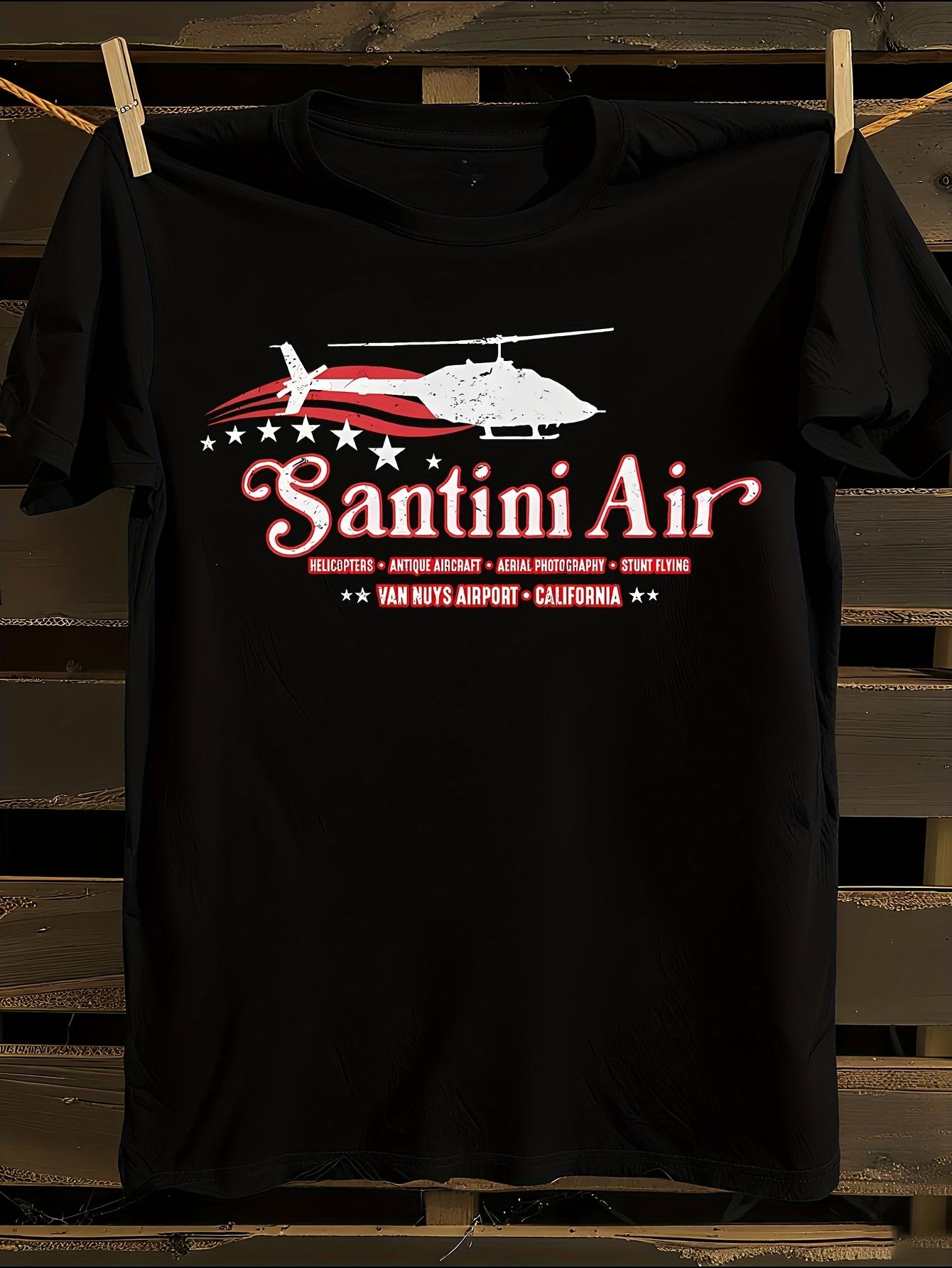 Santini Air Retro 80s Vintage Tshirt Vintage Helicopter S... XXXXL