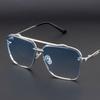Fashion Square Sunglasses Men Vintage Big Frame Women Gradient Lens UV400 Metal Punk Eyewear Luxury Brand