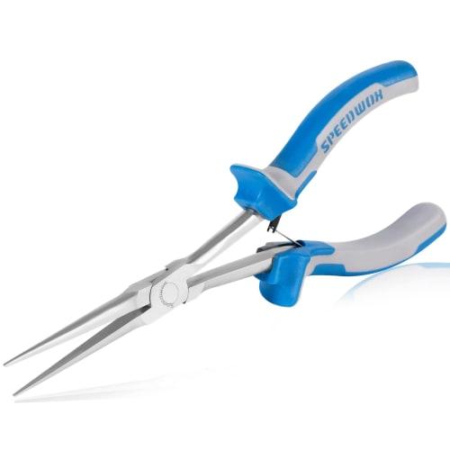 SPEEDWOX Long Reach Mini Long Nose Pliers, 185mm, with Molded Grip, Ideal for Precision Work in Hard-to-Reach Spaces, Long Size, No Grooves, Compact,