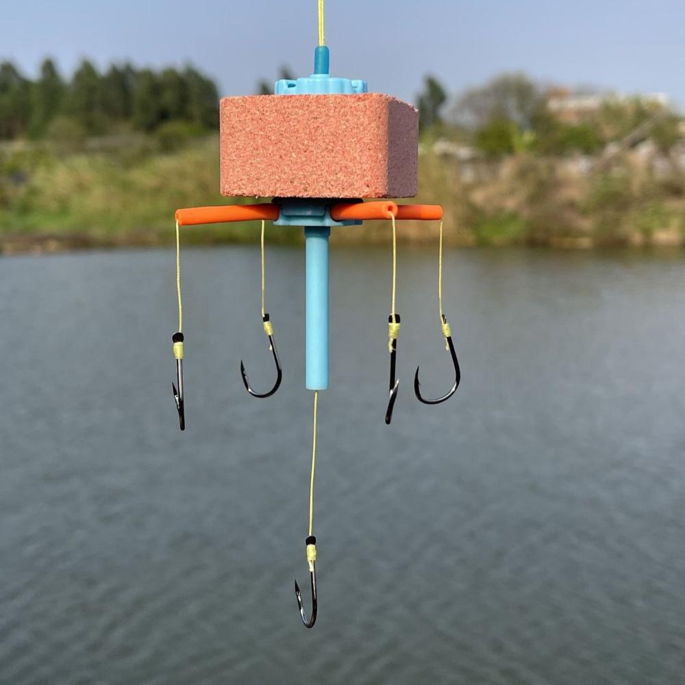 

Five Hook Line Group Feeder Sinker Carbon Steel Fishing Spring Bait Cage Fishing Bait Cage Outdoor 15#