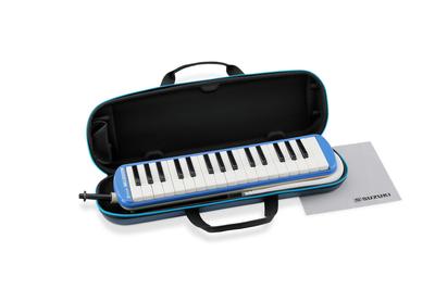 SUZUKI Tastatură armonică Melodion Alto 32 de taste Albastru Carcasă ușoară potrivită pentru naveta la școală FA-32B Semi-hard