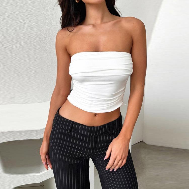 

Off-the-shoulder Halter-neck Crop Top with A Sexy Crop Length and Exposed Midriff XS белый
