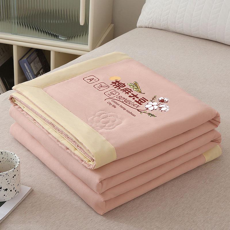 2026 Summer Cotton-Linen Quilt: Hand-Stitched Edging, Cool & Lightweight for Air Conditioning