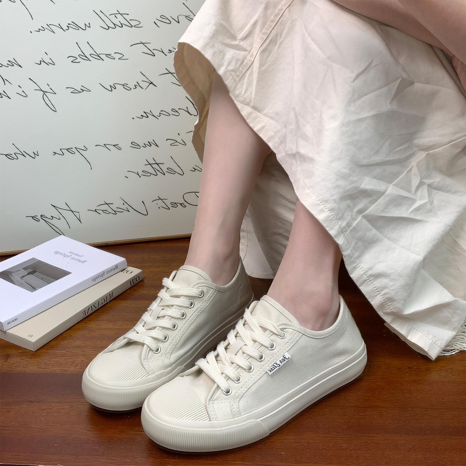 

2025 лето одинарная обувь ретро винтажная парусиновая обувь плоская женская обувь лето тонкая одинарная обувь дышащая женская обувь 40