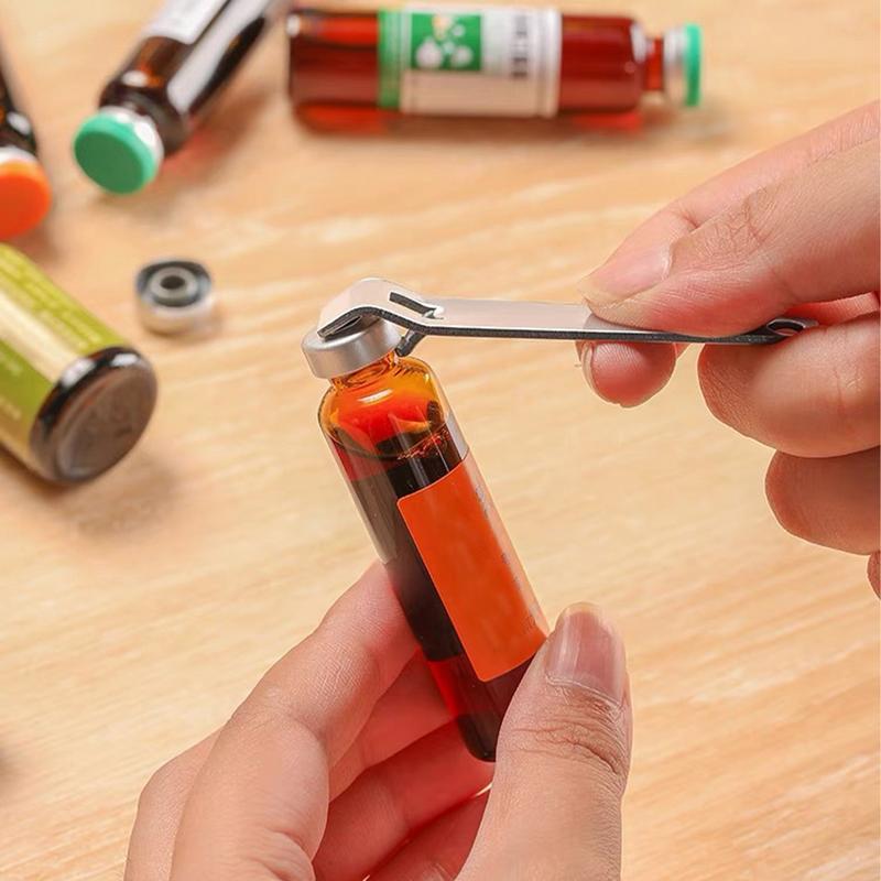 2PC Stainless Steel Oral Liquid Vial Opener Portable Ampule Bottle Opener Can Opener Kitchen Accessories Vial Openers Tool